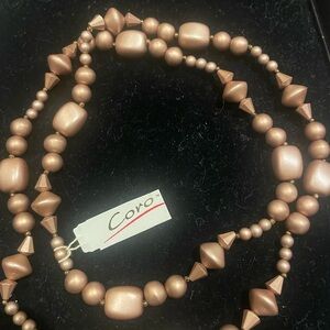 Coro Metallic Rose Necklace